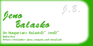 jeno balasko business card